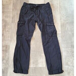 VTG Polo Jeans Co Ralph Lauren Cargo Utility Pants Women's 8 Dark Gray Pockets